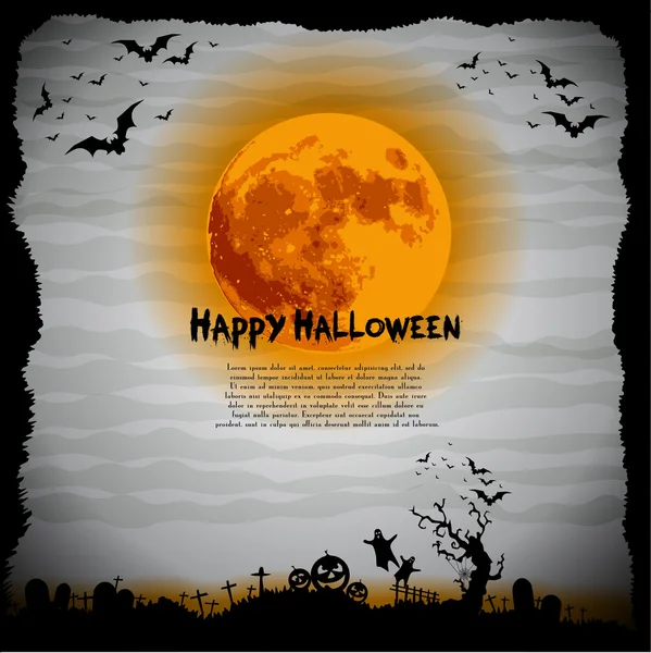 Halloween night illustration - background with place for text — Stock Photo, Image