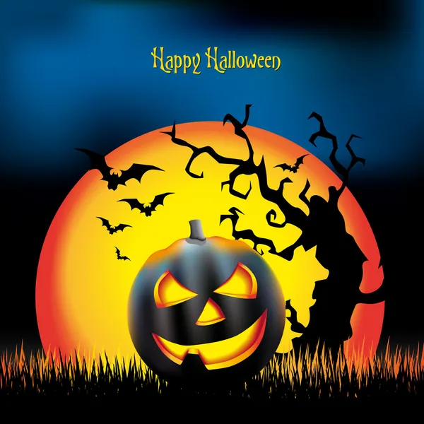 Halloween natt illustration - bakgrund med plats för text — Stockfoto