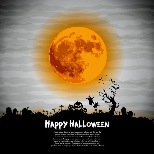 Halloween night illustration - background with place for text — Stock Photo, Image