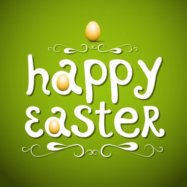 Mutlu Paskalya yazı yeşil zemin üzerine