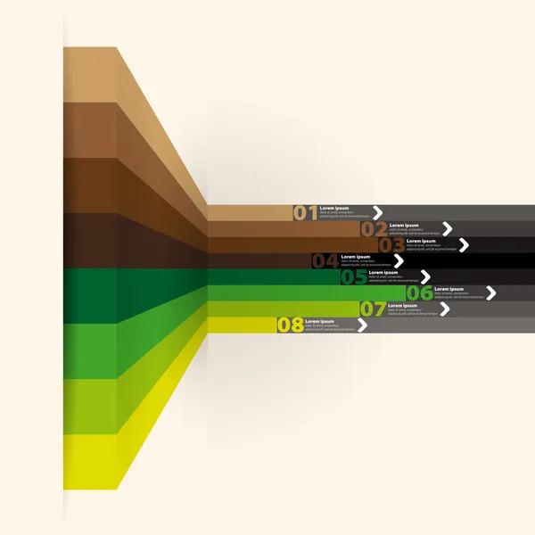 Plantilla de diseño web vectorial - líneas horizontales en perspectiva — Archivo Imágenes Vectoriales