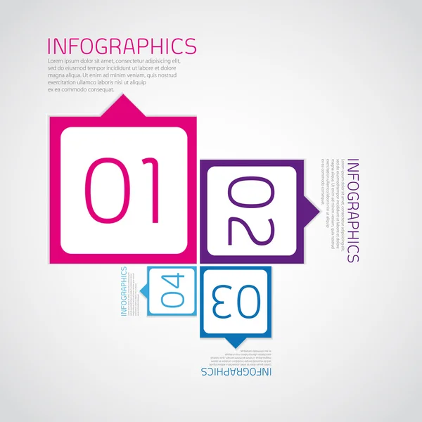 1 2 3 4-벡터 infographics 진행 단계 자습서, 웹 — 스톡 벡터