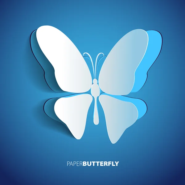 Kartkę z życzeniami z butterfly papieru — Wektor stockowy