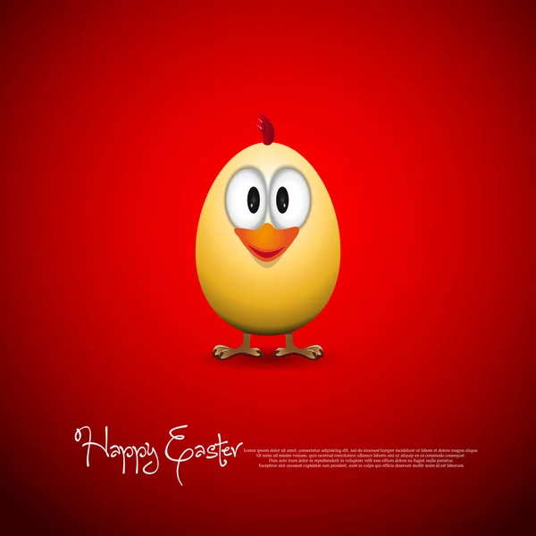 Happy Easter with funny chick — Stock Vector