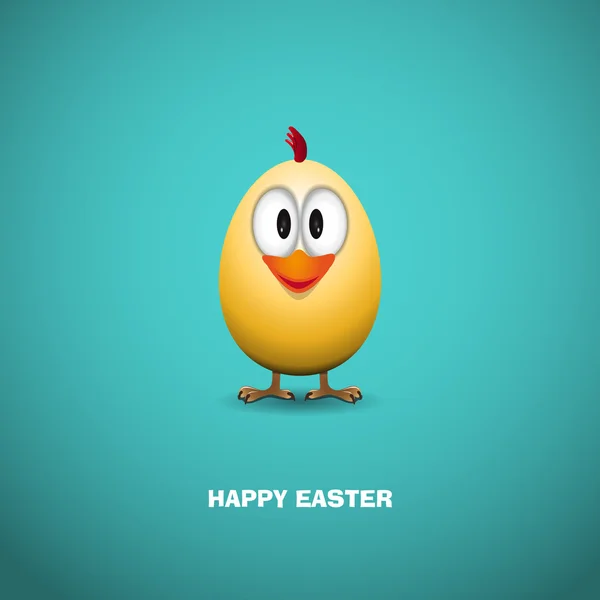 Happy Easter with funny chick — Stock Vector