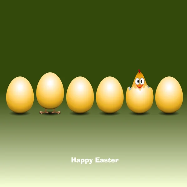 Ευτυχής Πασχαλινή κάρτα - αυγά — Διανυσματικό Αρχείο