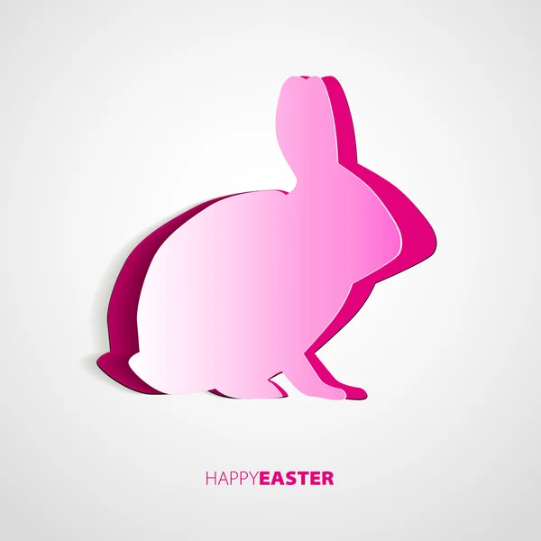 Happy Easter pink rabbit Bunny on white — Stock Vector