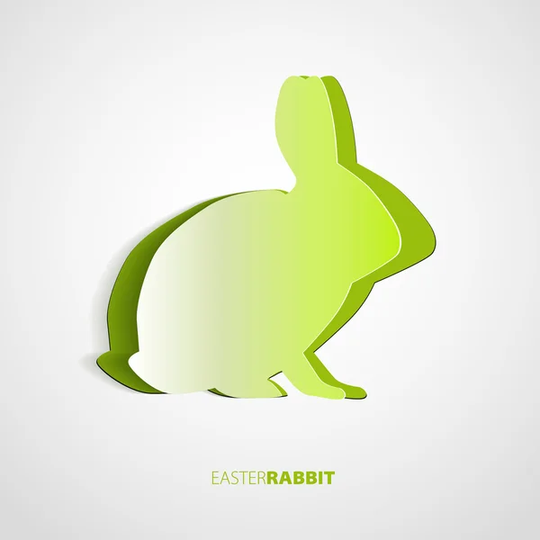 Happy Easter green rabbit Bunny on white — Stock Vector
