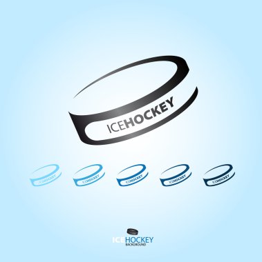 Hockey puck - abstract logotype - various type clipart