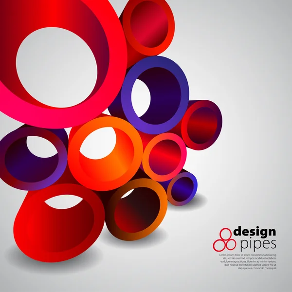 Colorful 3D circle tubes on bright background — Stock Photo, Image