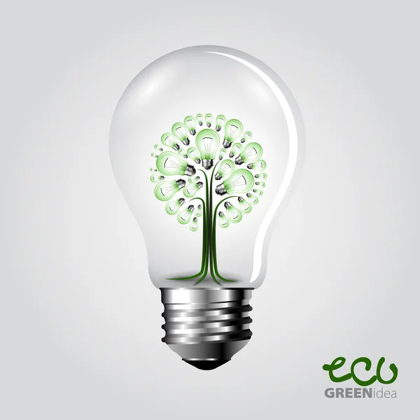 Eco concept - Una lampadina con albero all'interno — Foto Stock