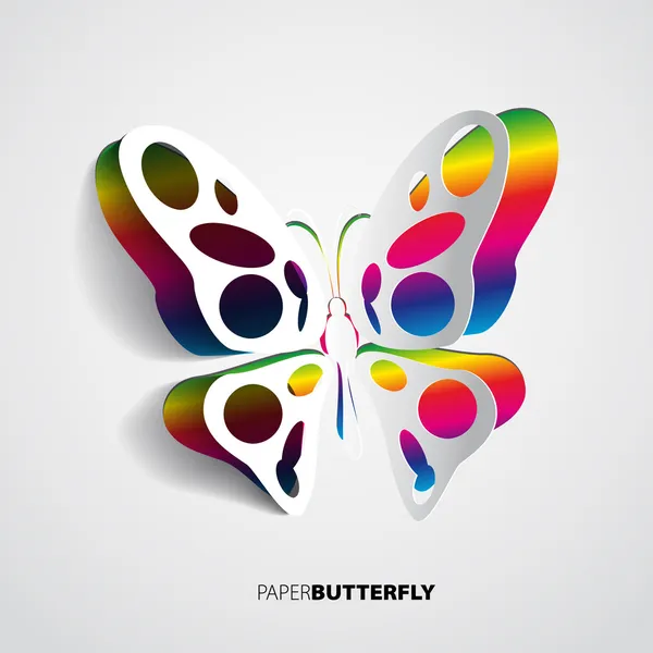 Kağıt rainbow butterfly tebrik kartı