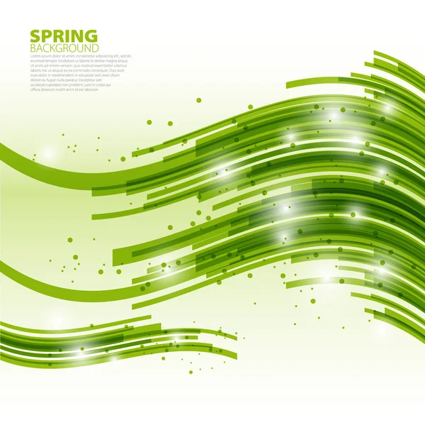 Grön våg abstrakt linjer bakgrund - våren tema — Stockfoto