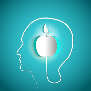 Kağıt apple ile insan kafası