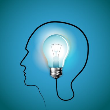 insan kafası ampul simgesi olan