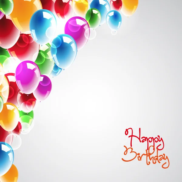 Všechno nejlepší k narozeninám pozadí s různobarevné balónky — Stock fotografie