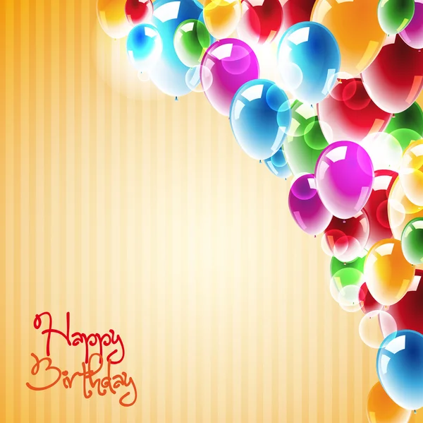 Happy Birthday Background with multicolored balloons — Stock Photo, Image