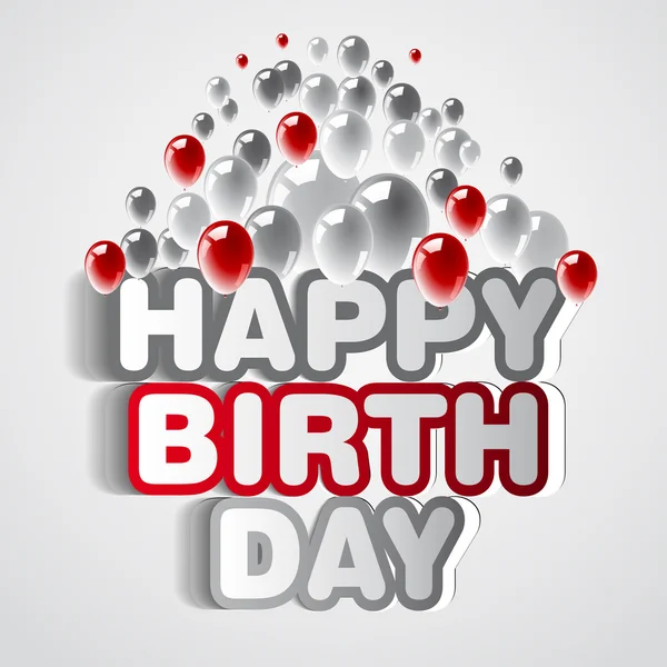 Ilustração para cartão de aniversário feliz com balões — Fotografia de Stock