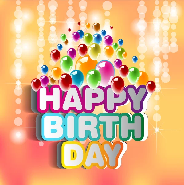 Illustration for happy birthday card with balloons — Stock Photo, Image