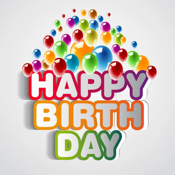 Ilustración para la tarjeta de feliz cumpleaños con globos —  Fotos de Stock