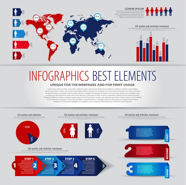 Ilustración infográfica detallada — Foto de Stock