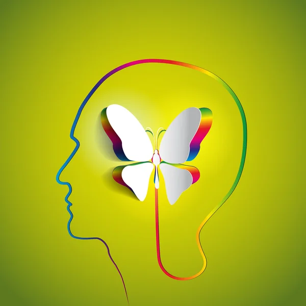 Kağıt kelebek ile insan kafası