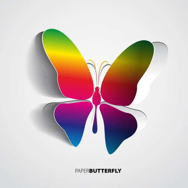 Gratulationskort med papper butterfly — Stockfoto