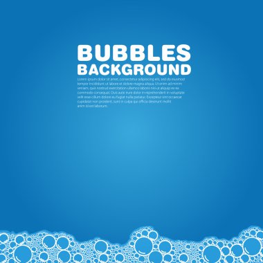 mavi zemin üzerine sabun köpük banyosu