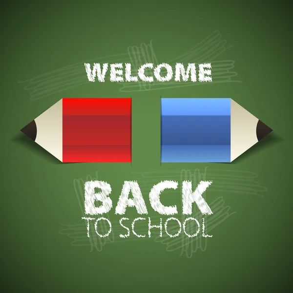 Back to School, with paper pencils, green background — Stock Photo, Image