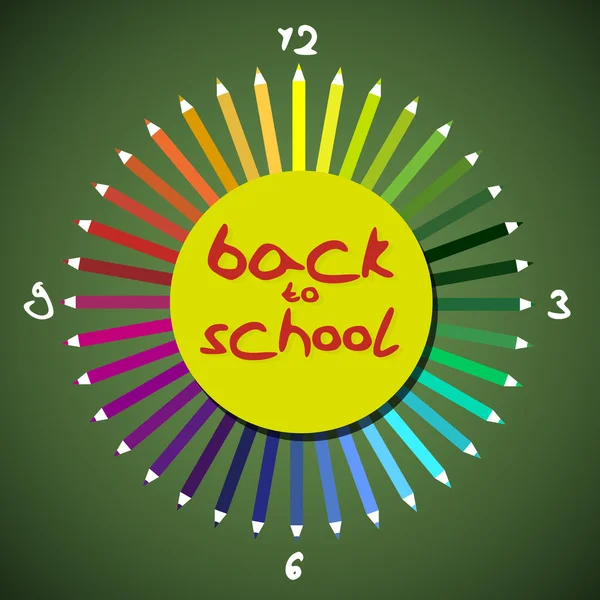 Back to school theme - pencils as clock — Stock Photo, Image