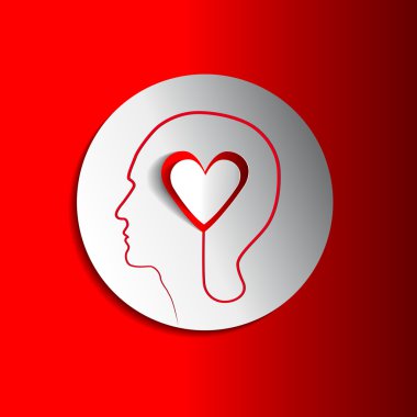 beyaz daire içinde insan kafası