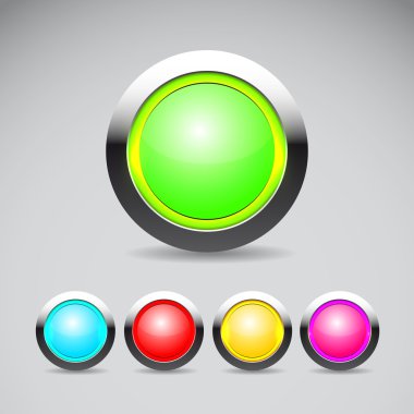 Collection of shiny colorful web buttons
