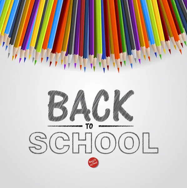 Welcome Back to school background with colorful pencils, vector — Stock Vector