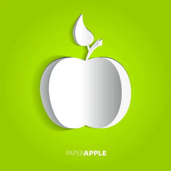 Diseño de tarjeta de manzana de papel verde vectorial — Vector de stock