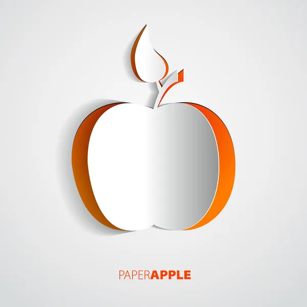 Vektorová červený papír apple card design — Stockový vektor