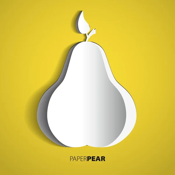 Vector yellow paper pear card design — Stock Vector