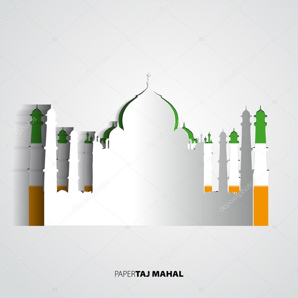 Paper Taj Mahal vector illustration