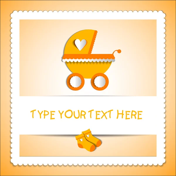 Card with baby carriage — Stock Vector