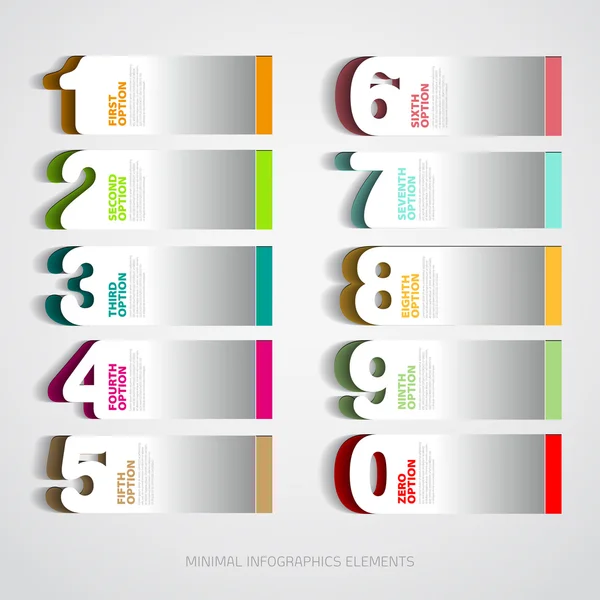 numara seçenekleri şablon infographics kağıt