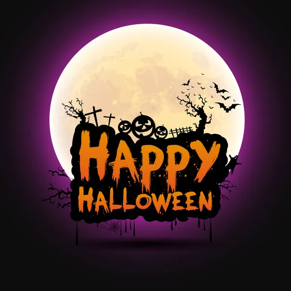 Glad Halloween meddelande design bakgrund — Stock vektor