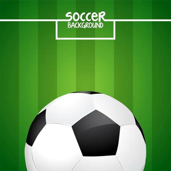 Ballon de football sur terrain vert avec des lignes de but — Image vectorielle