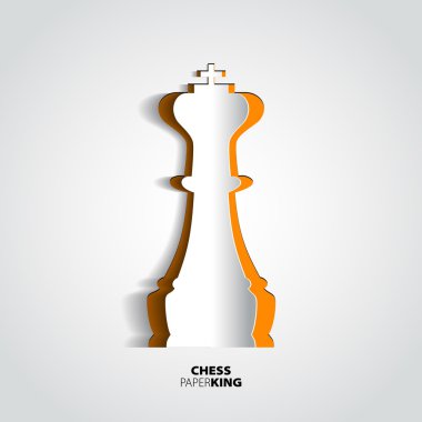 King chess piece from paper - vector illustration clipart
