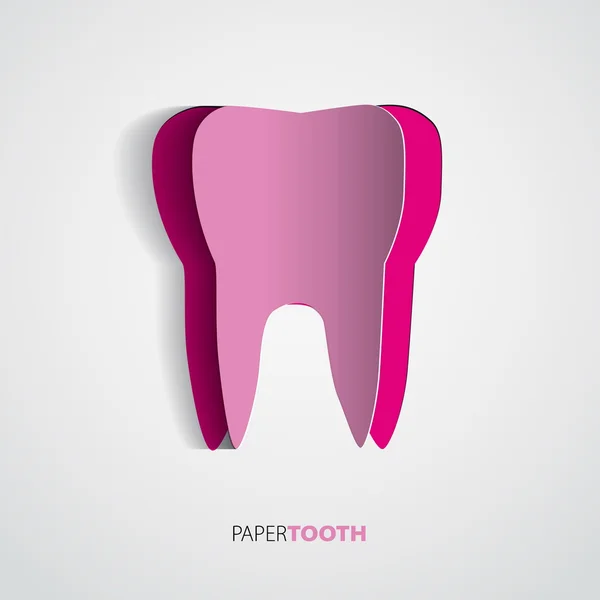 Naklejki różowy papier zębów na białym tle — Wektor stockowy