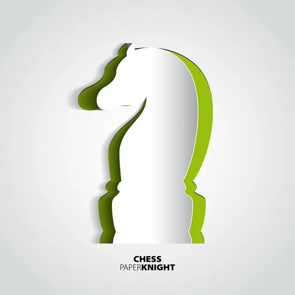 Şövalye satranç parça kağıttan - vektör çizim