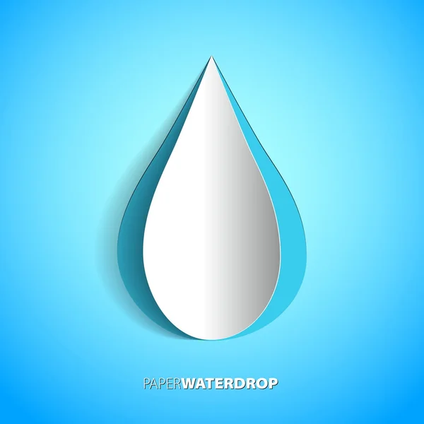 Conception de carte de goutte d'eau en papier bleu vectoriel — Image vectorielle