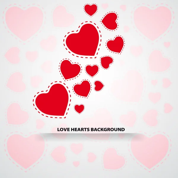 Love background with hearts — Stock Vector