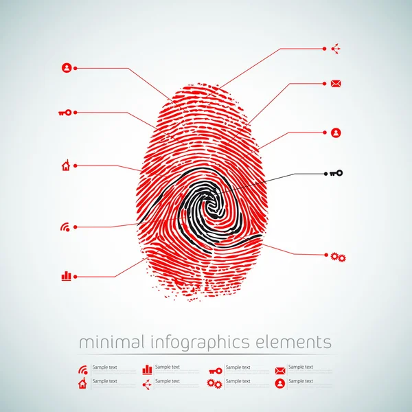 Plantilla de diseño web vectorial - sello de dedo - idea de infografía — Archivo Imágenes Vectoriales