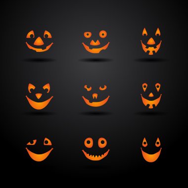 scary halloween pumpkins kümesi