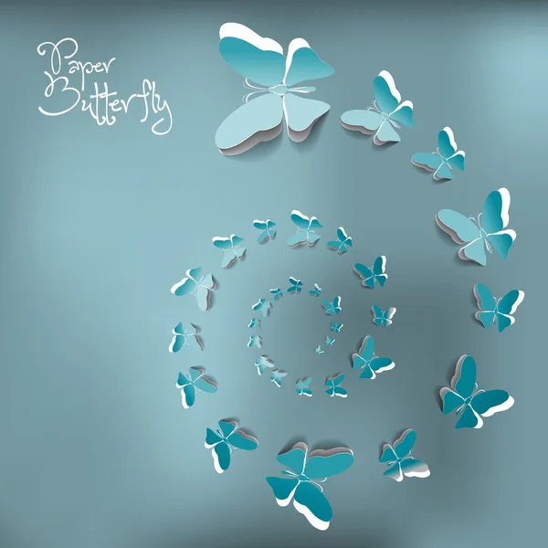 Gratulationskort med papper fjärilar — Stock vektor