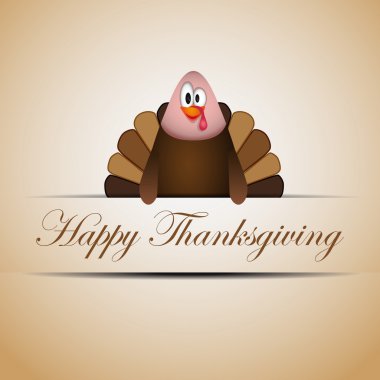 Şükran günün kutlu olsun karikatür Türkiye - kart vektör çizim